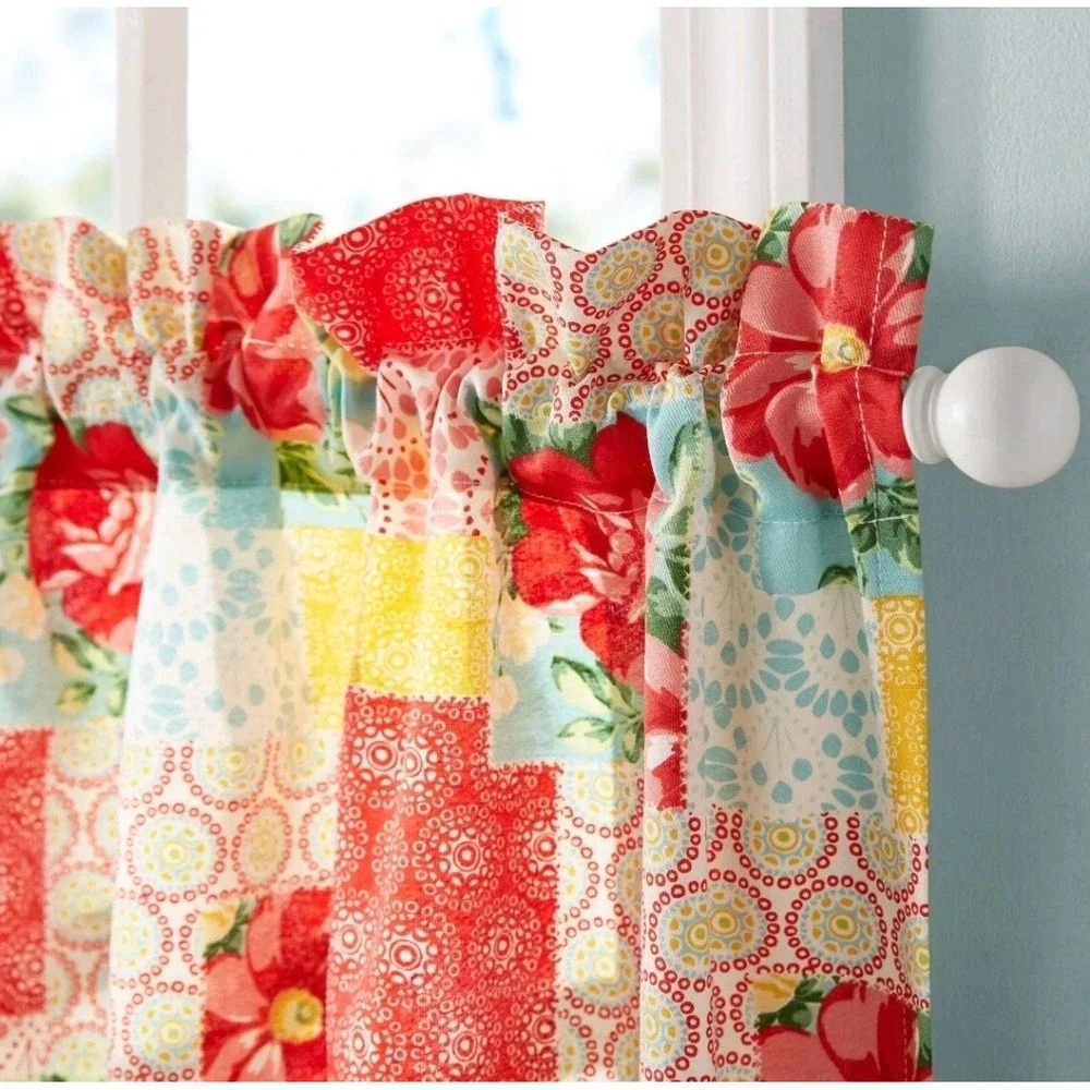 New The Pioneer Woman (3) Piece Patchwork Curtain Floral 30